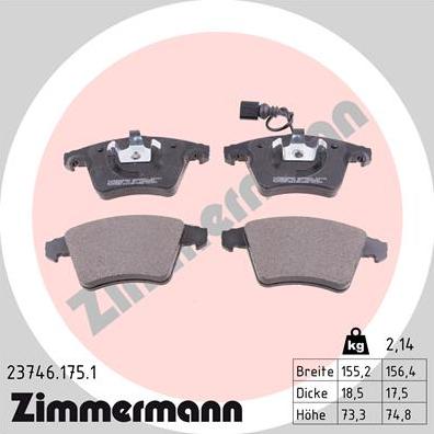 Zimmermann 23746.175.1 - Bremžu uzliku kompl., Disku bremzes ps1.lv