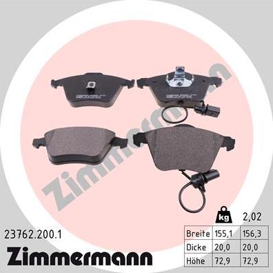 Zimmermann 23762.200.1 - Bremžu uzliku kompl., Disku bremzes ps1.lv