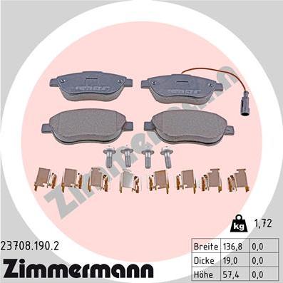 Zimmermann 23708.190.2 - Bremžu uzliku kompl., Disku bremzes ps1.lv