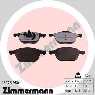 Zimmermann 23723.980.1 - Bremžu uzliku kompl., Disku bremzes ps1.lv