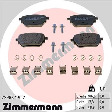 Zimmermann 22986.170.2 - Bremžu uzliku kompl., Disku bremzes ps1.lv