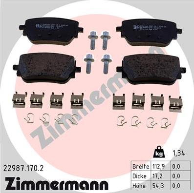 Zimmermann 22987.170.2 - Bremžu uzliku kompl., Disku bremzes ps1.lv