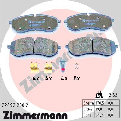 Zimmermann 22492.200.2 - Bremžu uzliku kompl., Disku bremzes ps1.lv