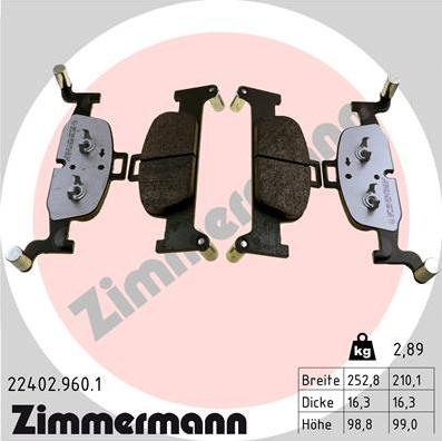 Zimmermann 22402.960.1 - Bremžu uzliku kompl., Disku bremzes ps1.lv
