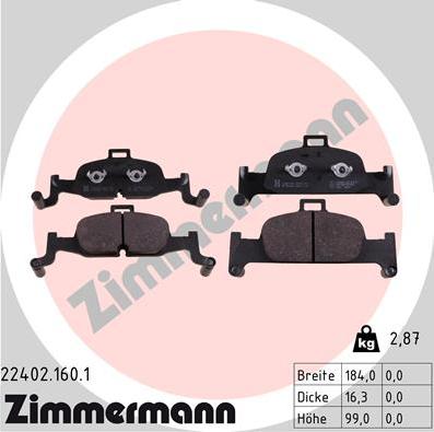 Zimmermann 22402.160.1 - Bremžu uzliku kompl., Disku bremzes ps1.lv