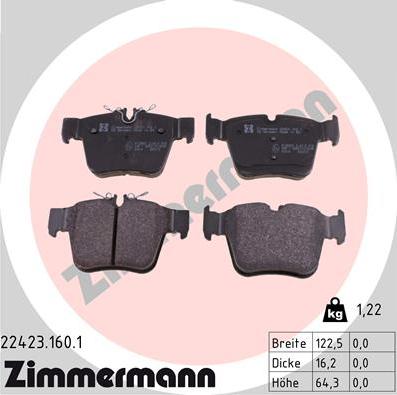 Zimmermann 22423.160.1 - Bremžu uzliku kompl., Disku bremzes ps1.lv