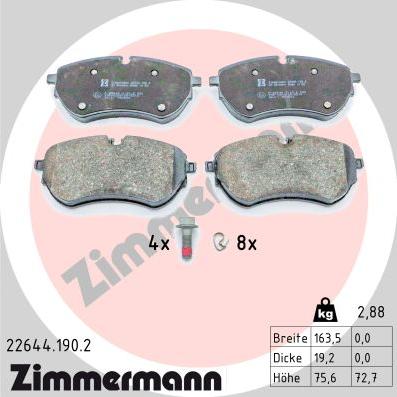 Zimmermann 22644.190.2 - Bremžu uzliku kompl., Disku bremzes ps1.lv