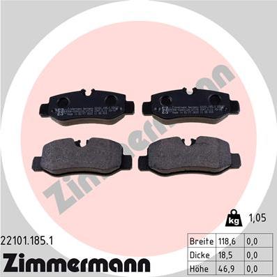 Zimmermann 22101.185.1 - Bremžu uzliku kompl., Disku bremzes ps1.lv