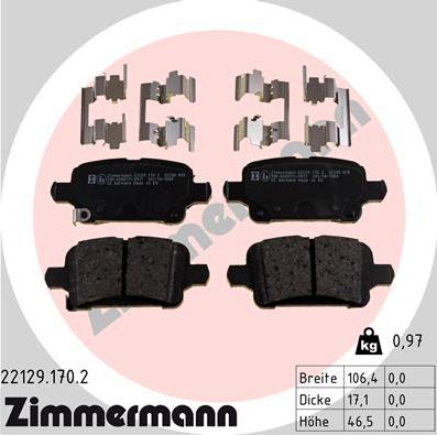 Zimmermann 22129.170.2 - Bremžu uzliku kompl., Disku bremzes ps1.lv