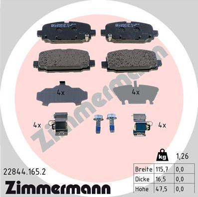 Zimmermann 22844.165.2 - Bremžu uzliku kompl., Disku bremzes ps1.lv