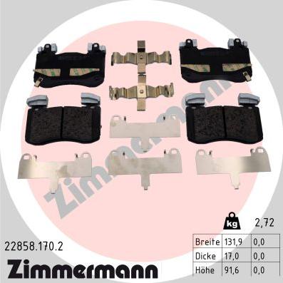 Zimmermann 22858.170.2 - Bremžu uzliku kompl., Disku bremzes ps1.lv