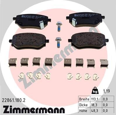 Zimmermann 22861.180.2 - Bremžu uzliku kompl., Disku bremzes ps1.lv