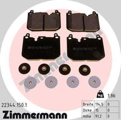 Zimmermann 22344.150.1 - Bremžu uzliku kompl., Disku bremzes ps1.lv