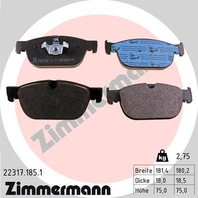 Zimmermann 22317.185.1 - Bremžu uzliku kompl., Disku bremzes ps1.lv