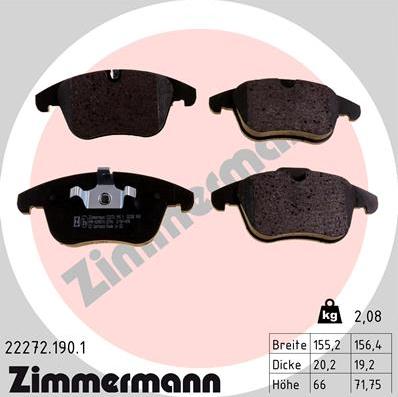 Zimmermann 22272.190.1 - Bremžu uzliku kompl., Disku bremzes ps1.lv