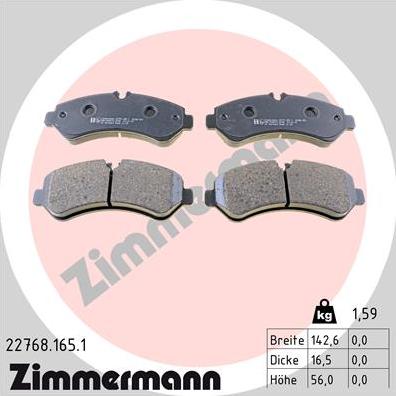 Zimmermann 22768.165.1 - Bremžu uzliku kompl., Disku bremzes ps1.lv