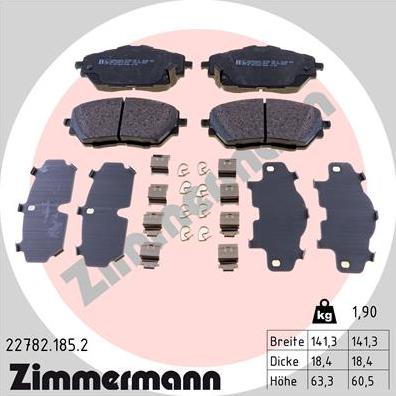 Zimmermann 22782.185.2 - Bremžu uzliku kompl., Disku bremzes ps1.lv