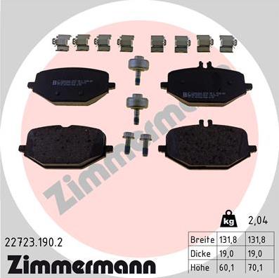 Zimmermann 22723.190.2 - Bremžu uzliku kompl., Disku bremzes ps1.lv