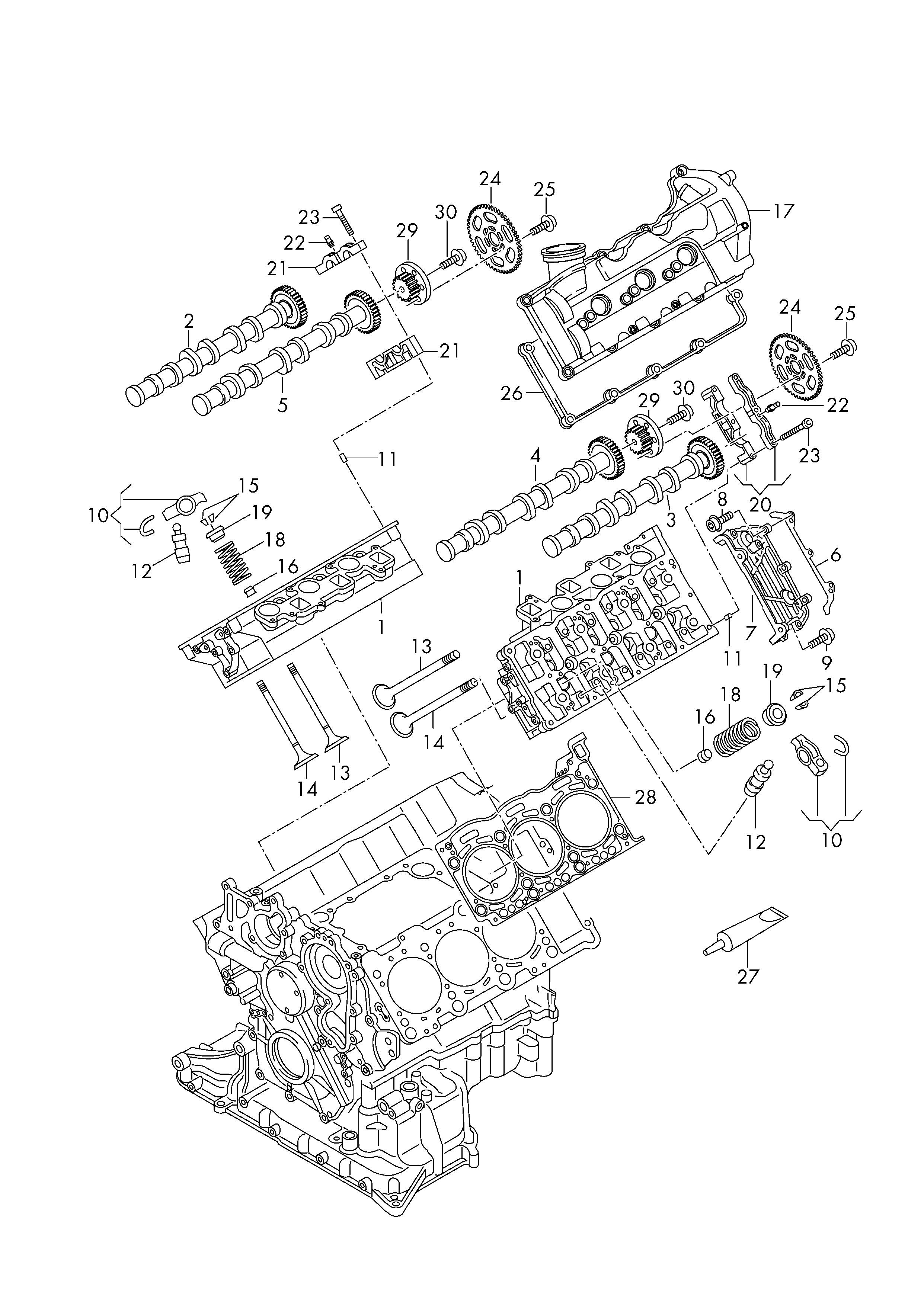 VW (SVW) 057109675 - Blīvju komplekts, Vārsta kāts ps1.lv