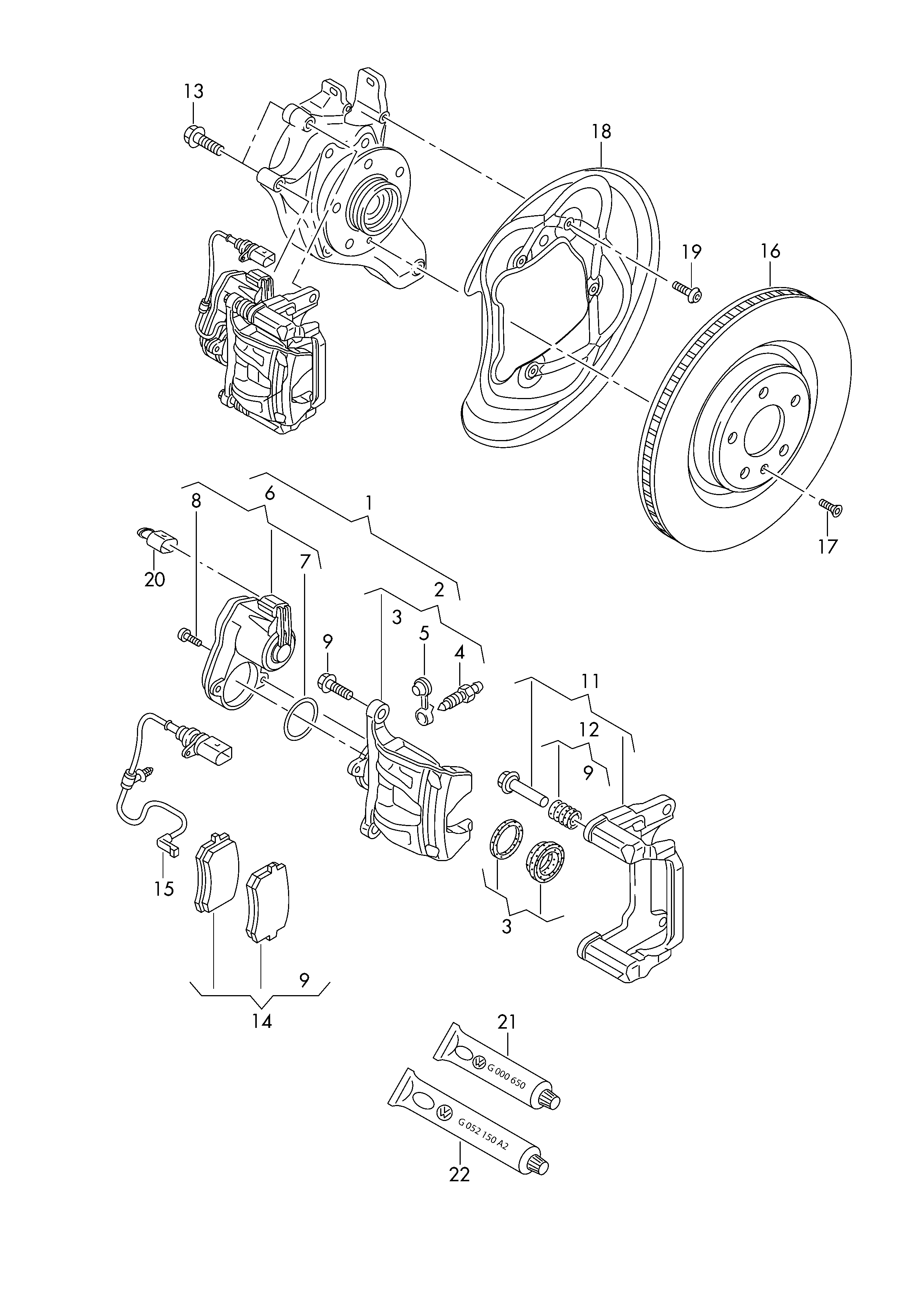 VAG 8W0 698 451F - Bremžu uzliku kompl., Disku bremzes ps1.lv