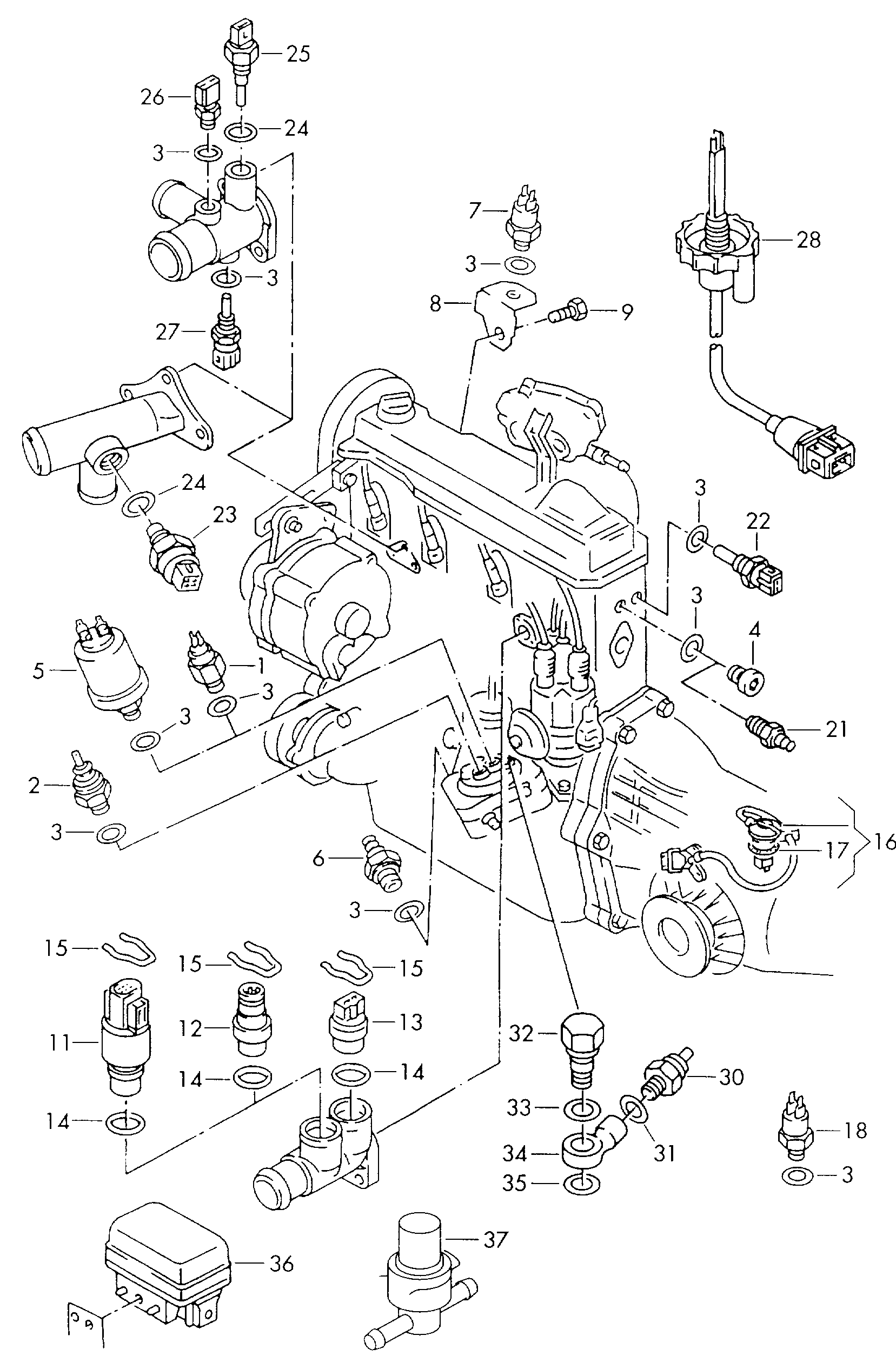 VAG 053 919 501 A - Devējs, Dzesēšanas šķidruma temperatūra ps1.lv