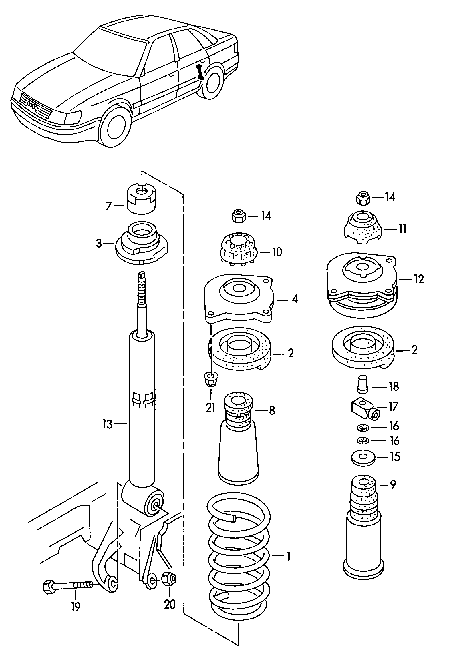 Seat 4A0513031 - Amortizators ps1.lv