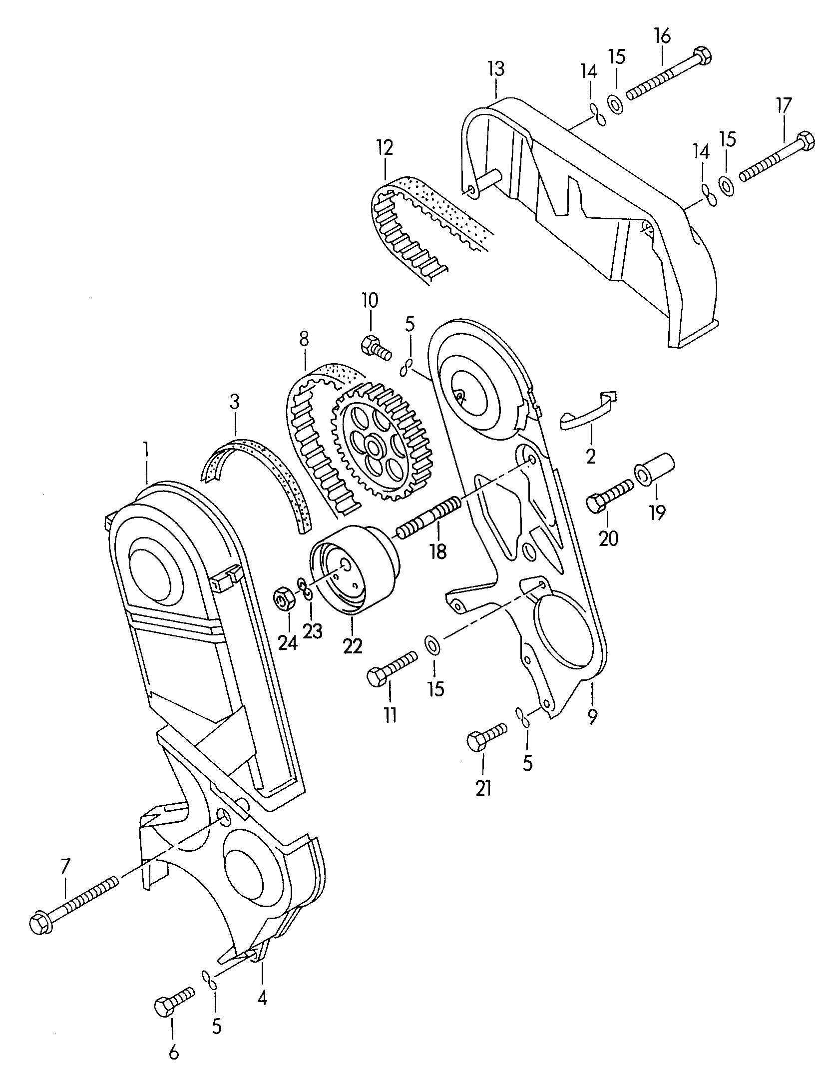 Seat 074 109 243 B - Spriegotājrullītis, Gāzu sadales mehānisma piedziņas siksna ps1.lv