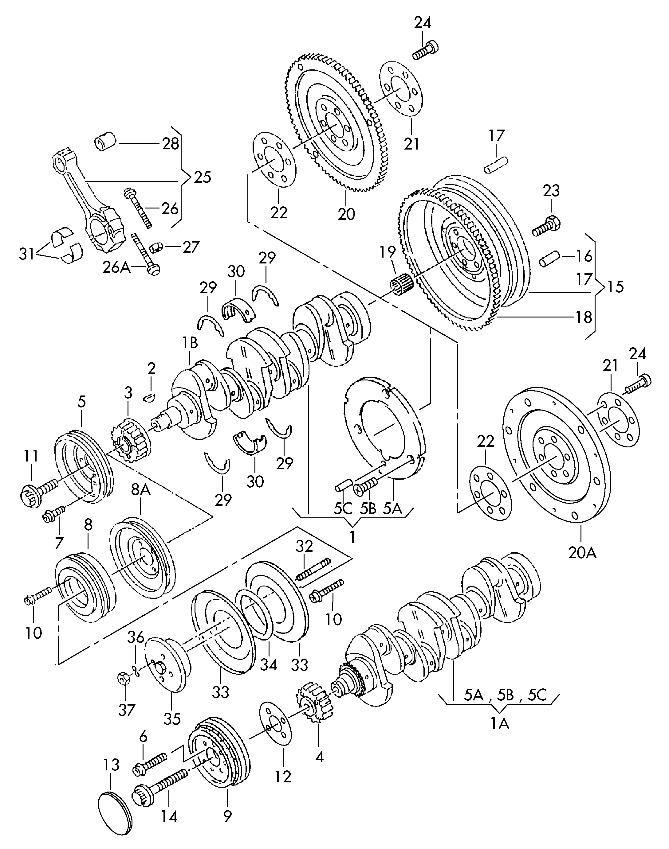 AUDI 026198421 - Distancpaplāksne, Kloķvārpsta ps1.lv