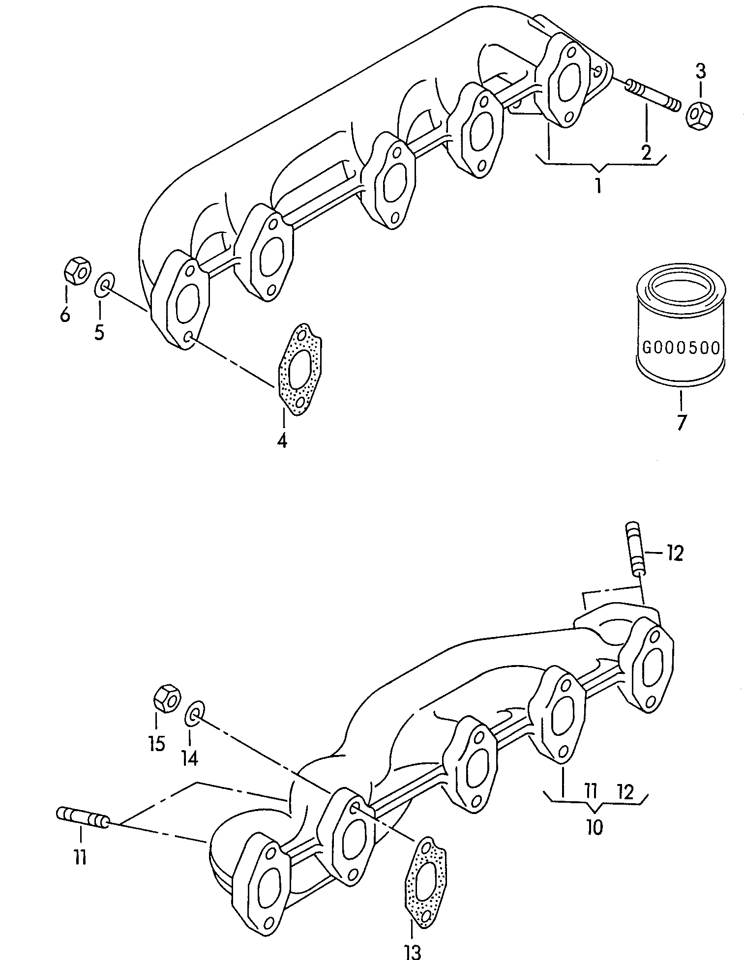 VW 026 129 589 A - Blīvju komplekts, Izplūdes kolektors ps1.lv