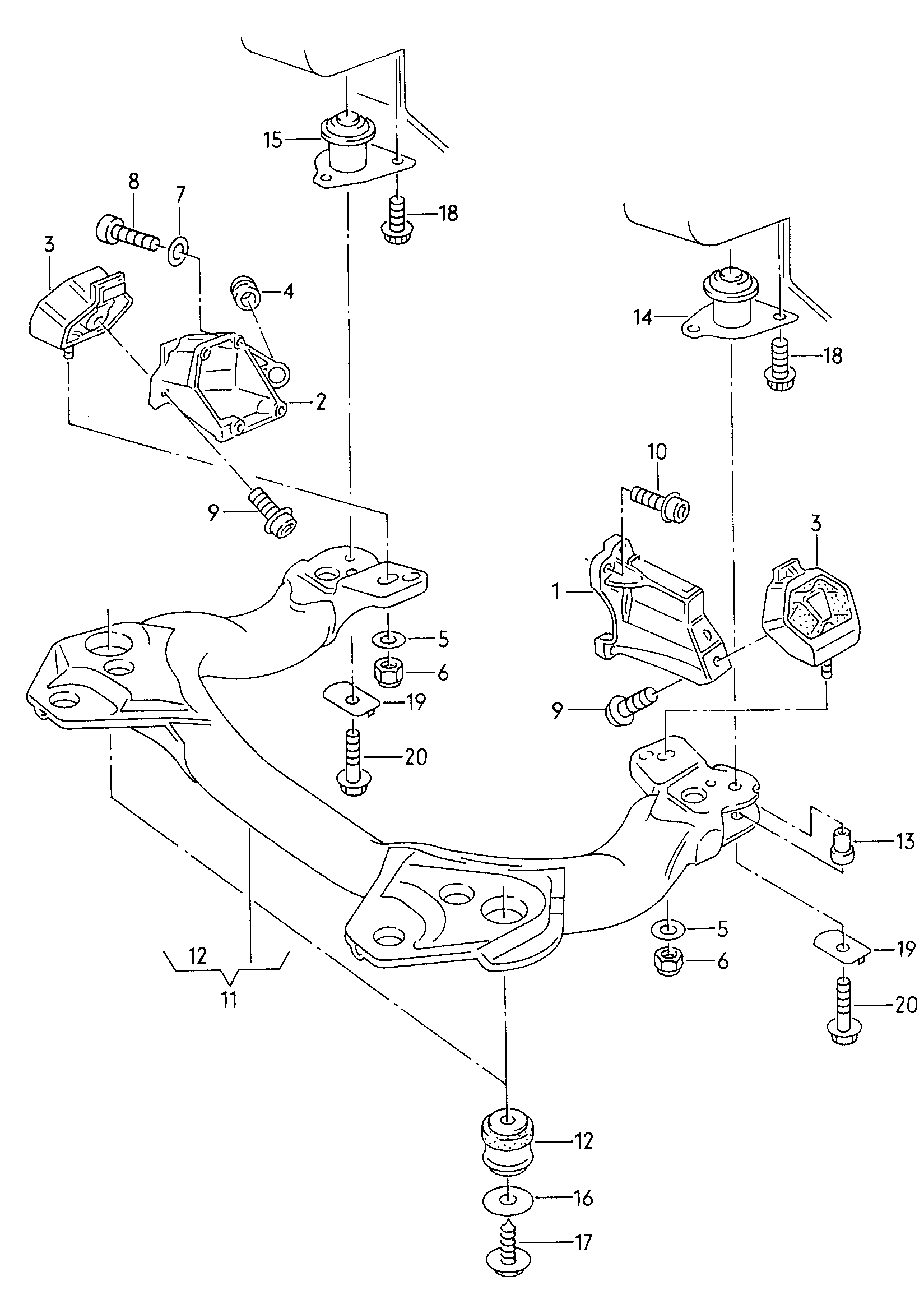 AUDI 4A0 399 420 E - Piekare, Pārnesumkārbas turētājs ps1.lv