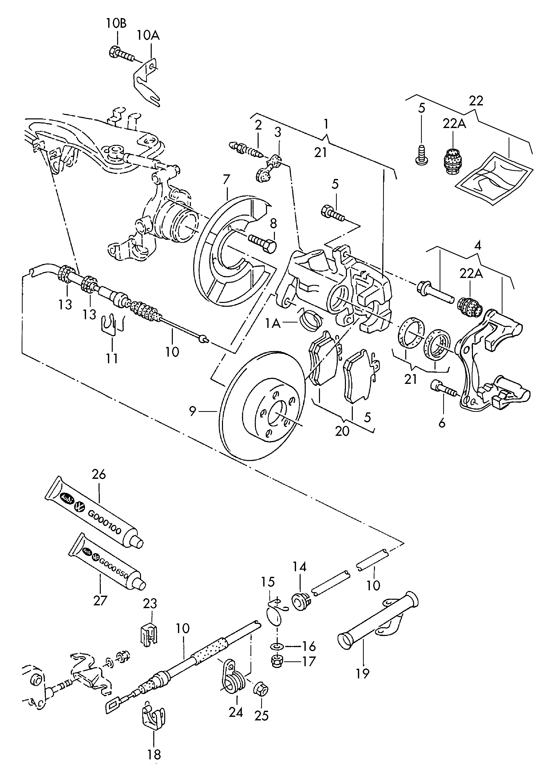 Skoda 853 615 423AX - Remkomplekts, Bremžu suports ps1.lv