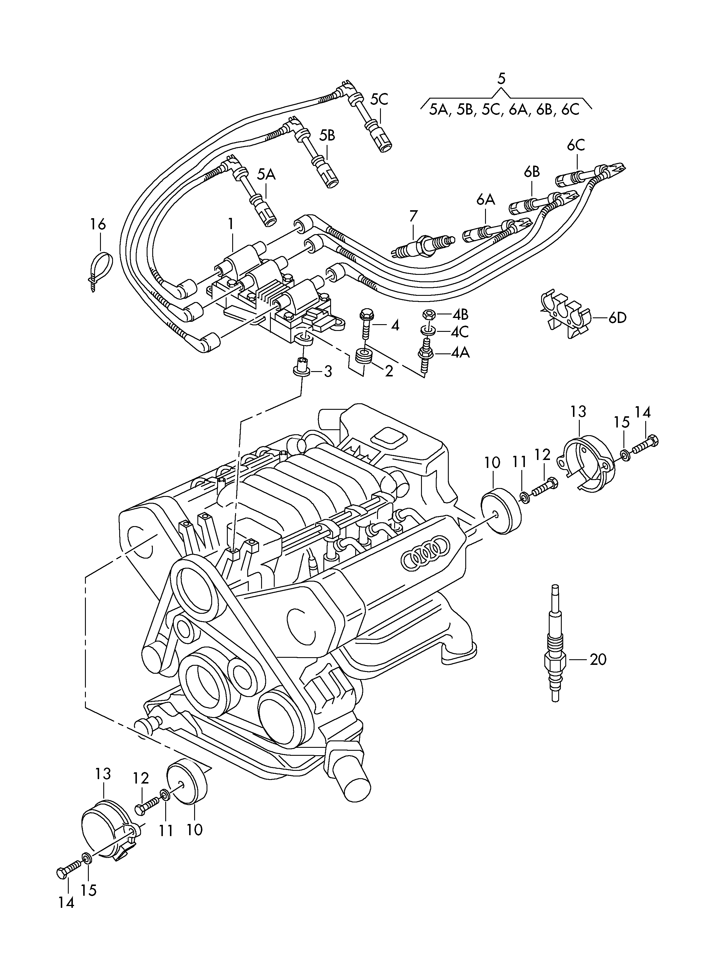 AUDI 078 905 534 B - Augstsprieguma vads ps1.lv