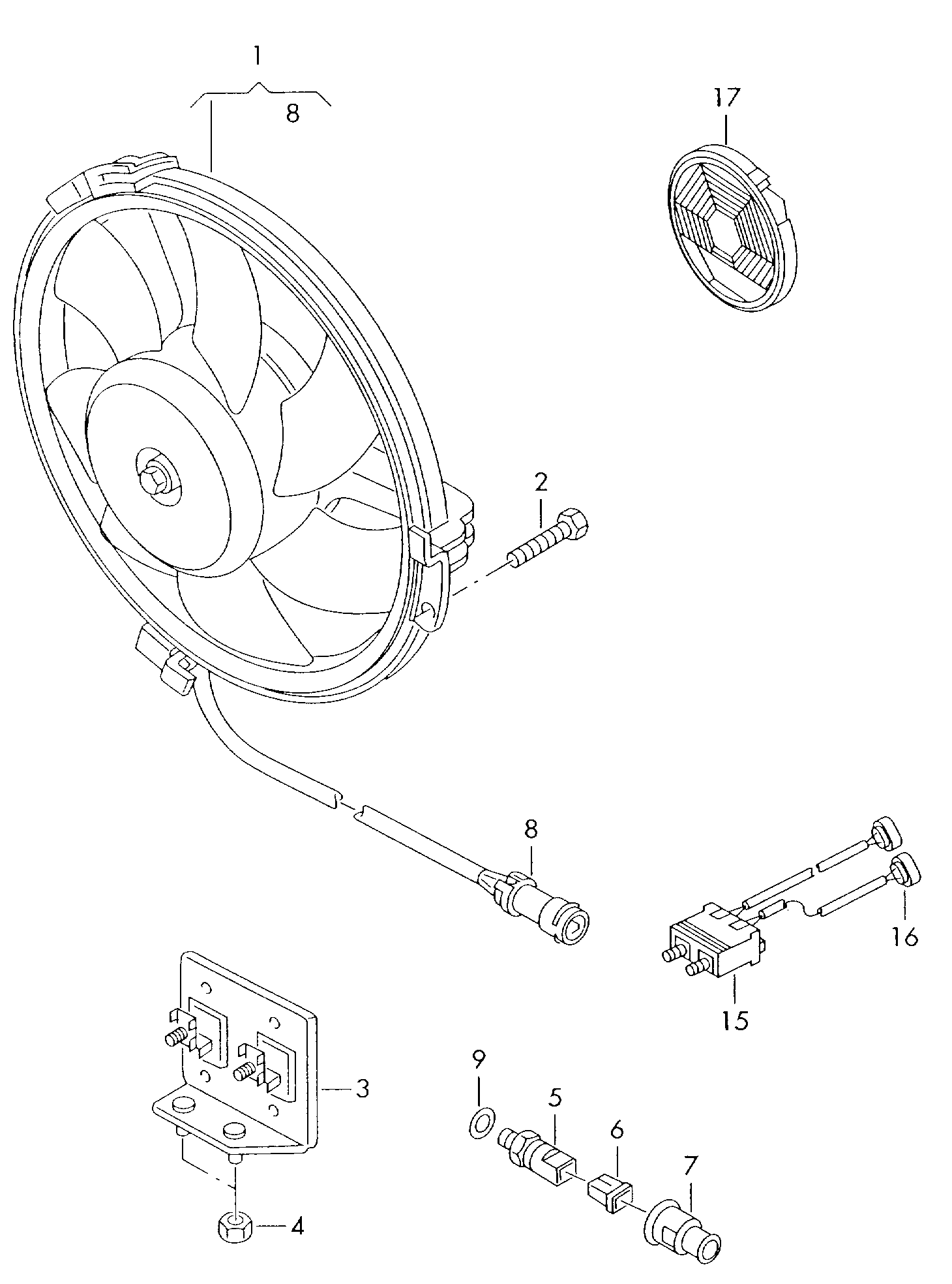 VW 893 959 481 - Termoslēdzis, Radiatora ventilators ps1.lv