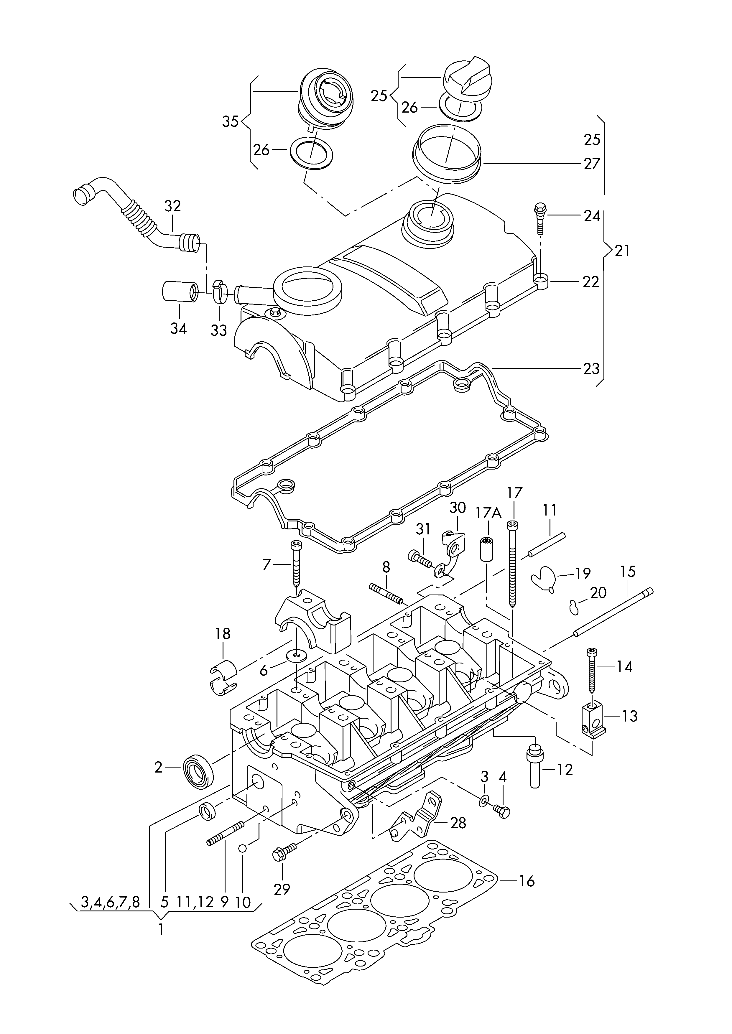 VAG 038103469AA - Blīve, Motora bloka galvas vāks ps1.lv