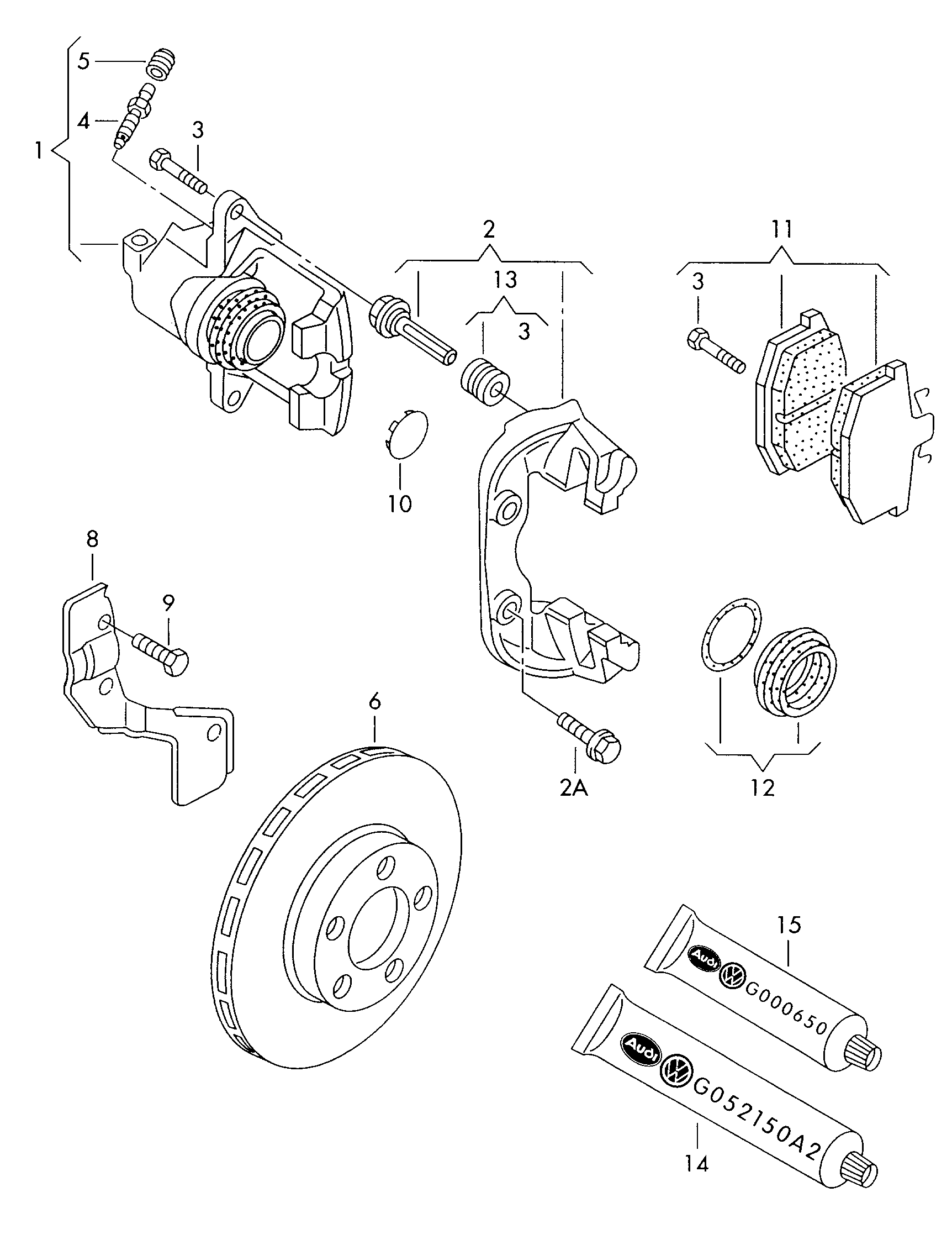 VAG 8E0 698 151 M - Bremžu uzliku kompl., Disku bremzes ps1.lv