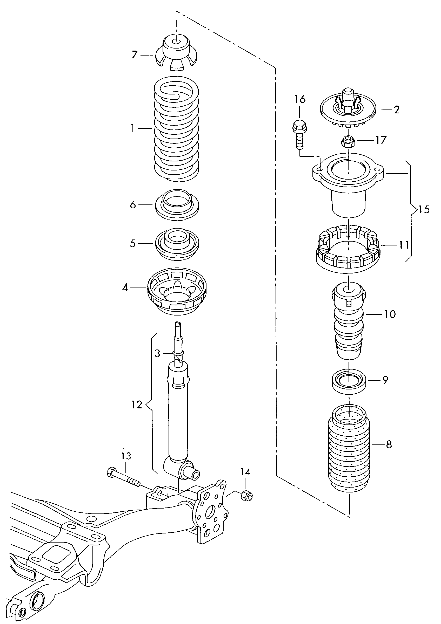 VAG 8D0512131J - Gājiena ierobežotājs, Atsperojums ps1.lv