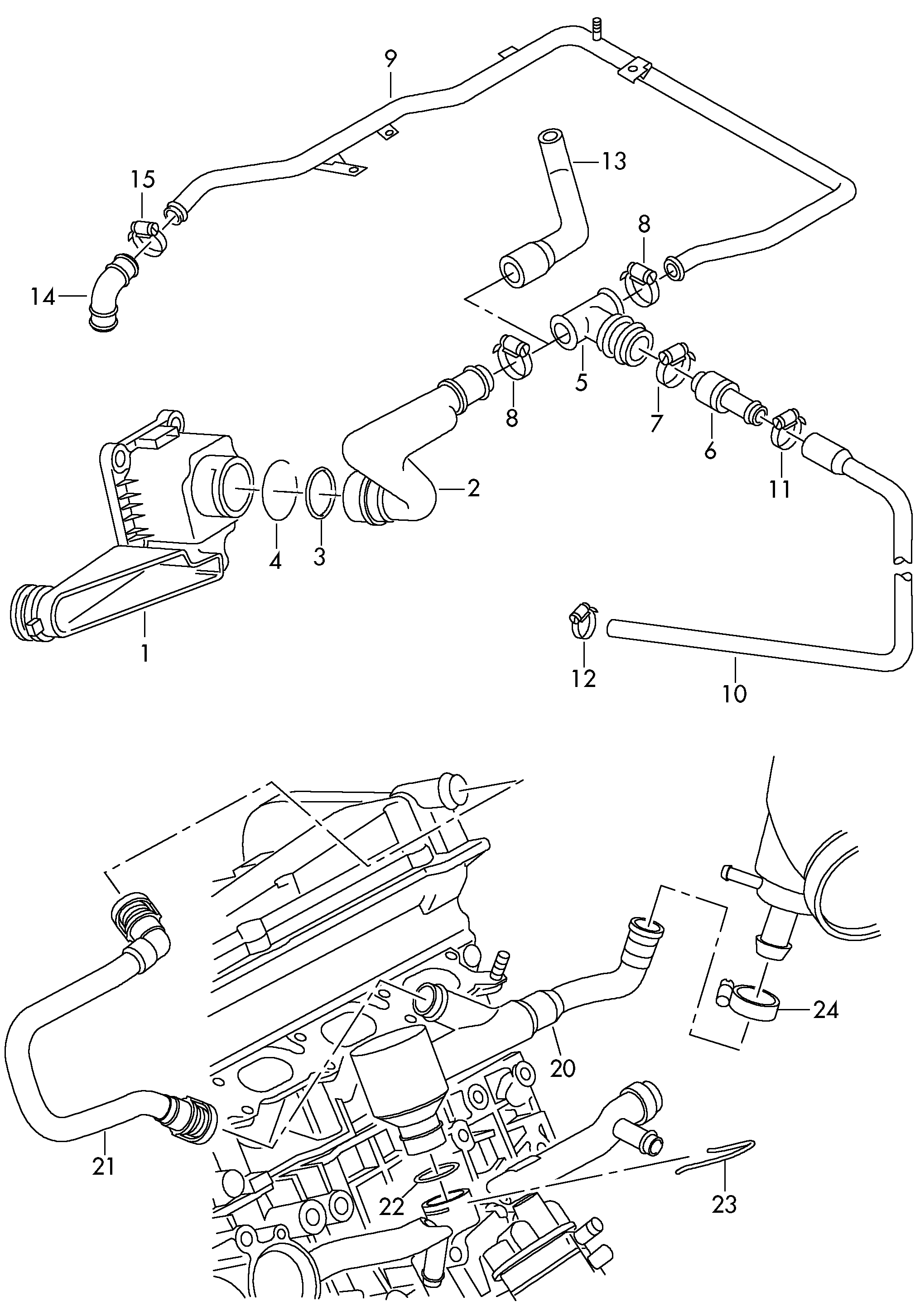 VAG 058 103 213 - Šļūtene, Motora galvas vāka ventilācija ps1.lv