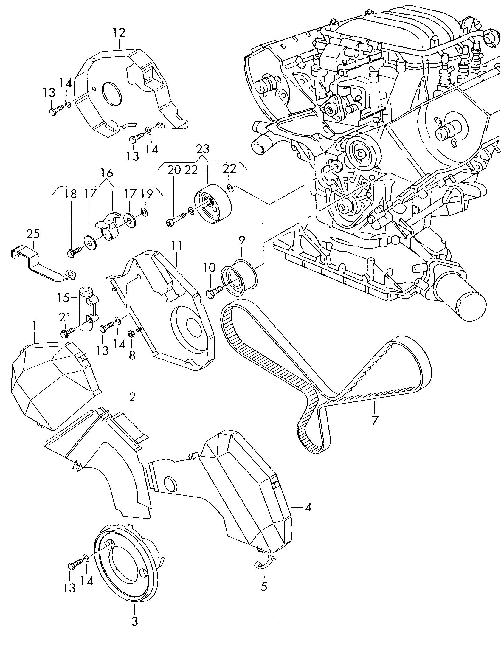 Seat 078 109 479 B - Spriegotājrullītis, Gāzu sadales mehānisma piedziņas siksna ps1.lv