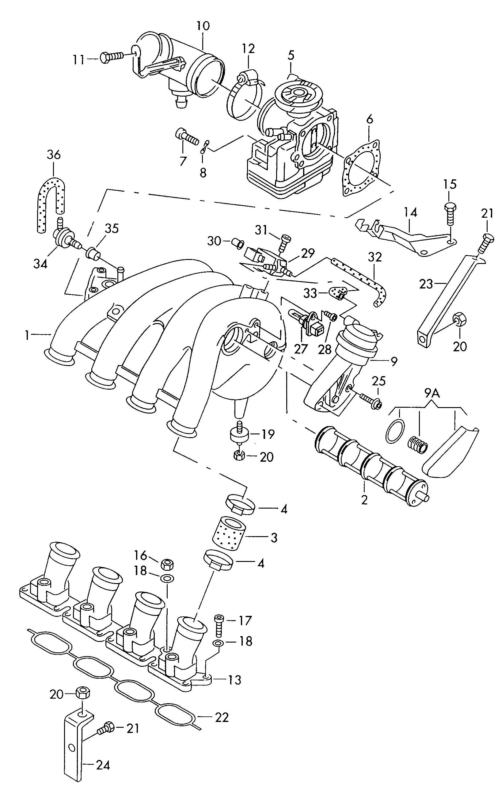 AUDI 058 129 717 C - Blīvju komplekts, Ieplūdes kolektors ps1.lv