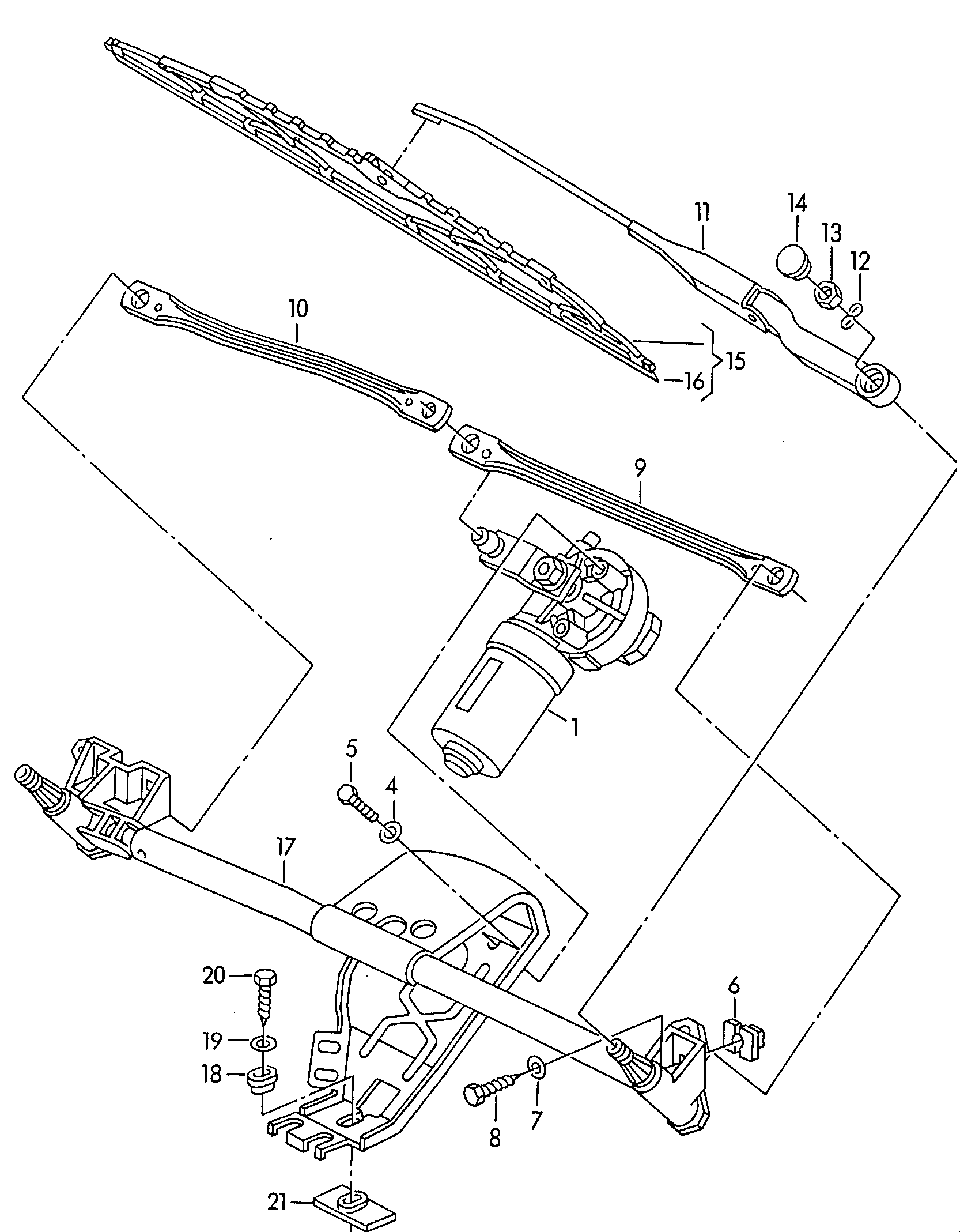 VAG 4B0998003 - Stikla tīrītāja slotiņa ps1.lv