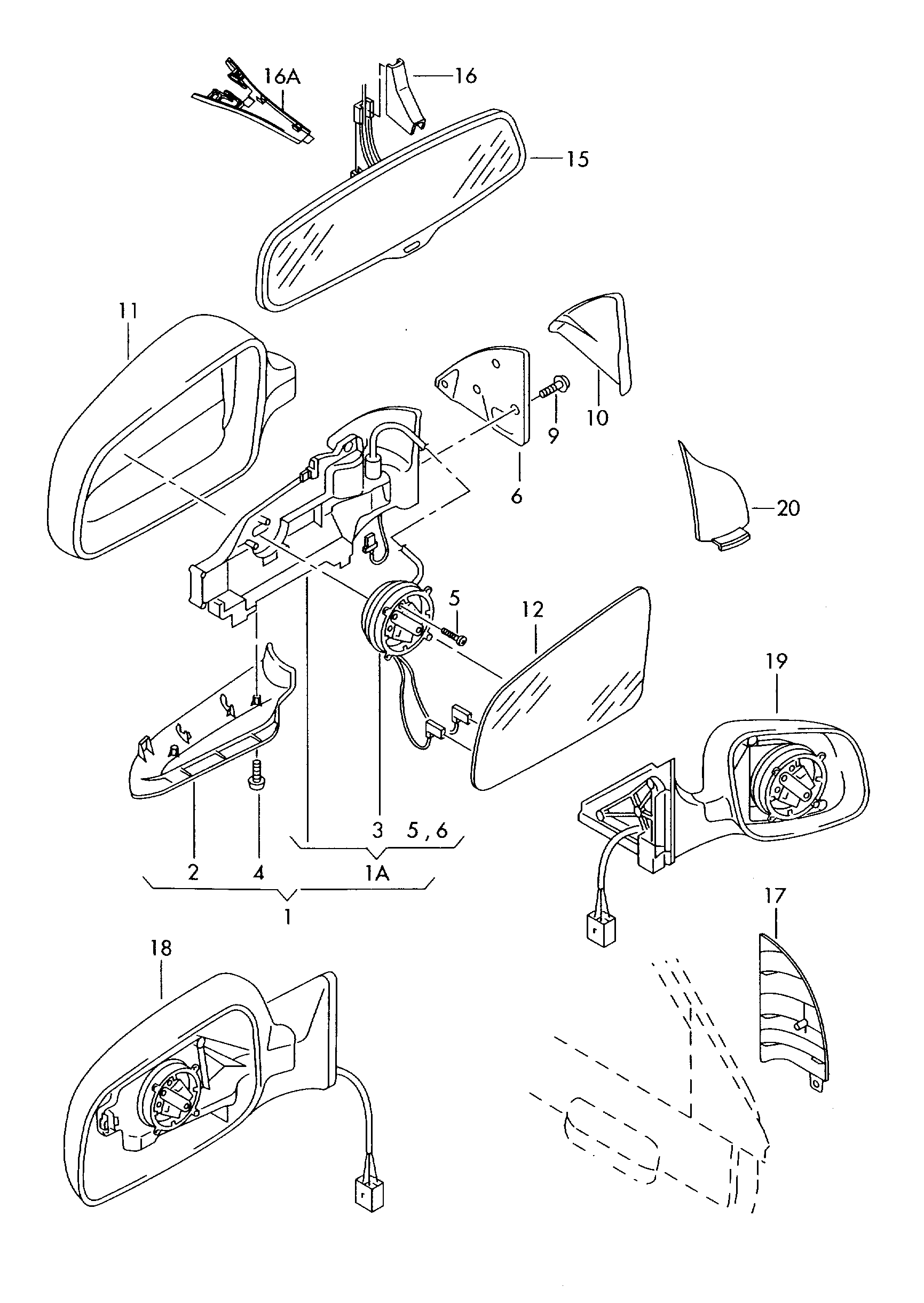 Skoda 8E0 857 535 E - Spoguļstikls, Ārējais atpakaļskata spogulis ps1.lv