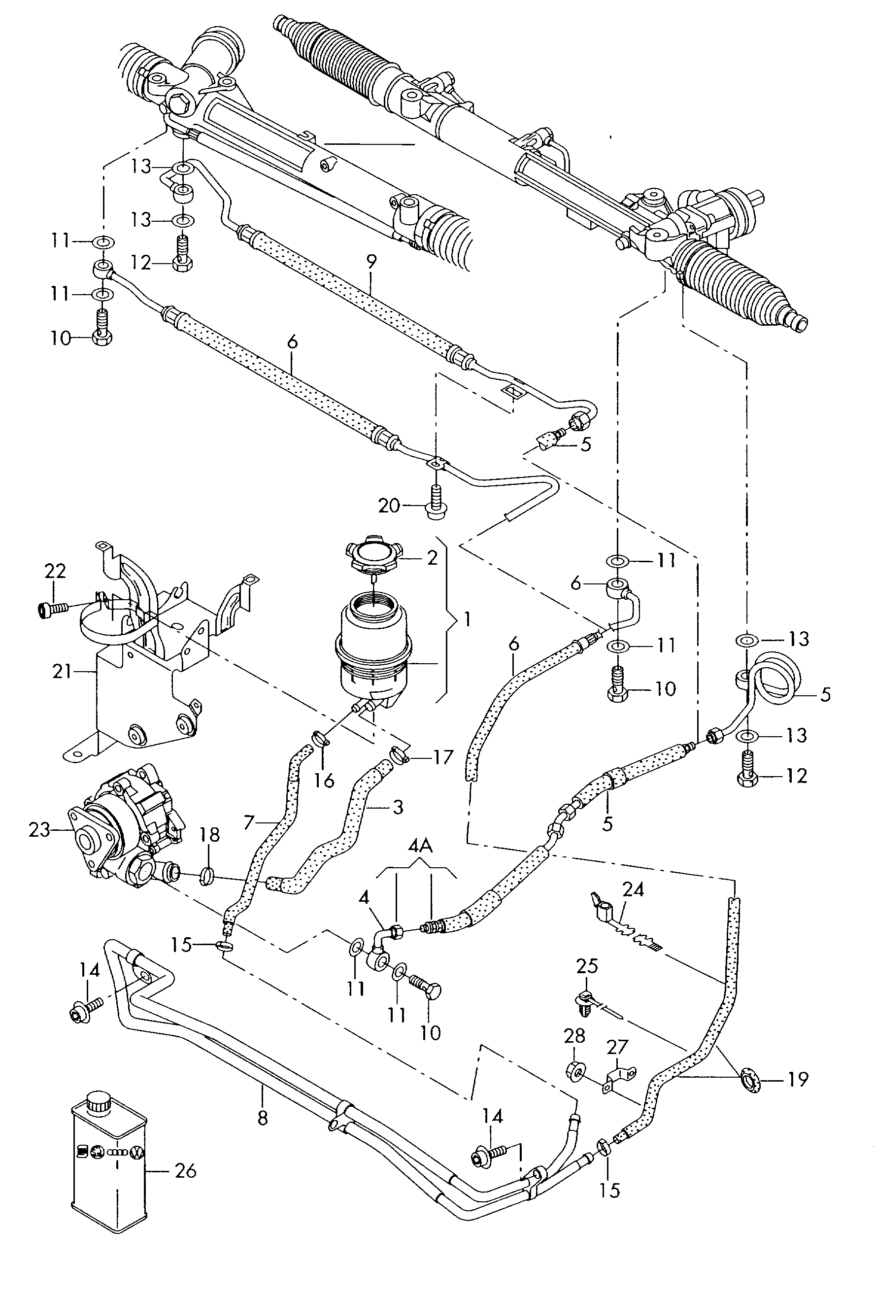 VAG 4F0 422 887 R - Hidrauliskā šļūtene, Stūres iekārta ps1.lv