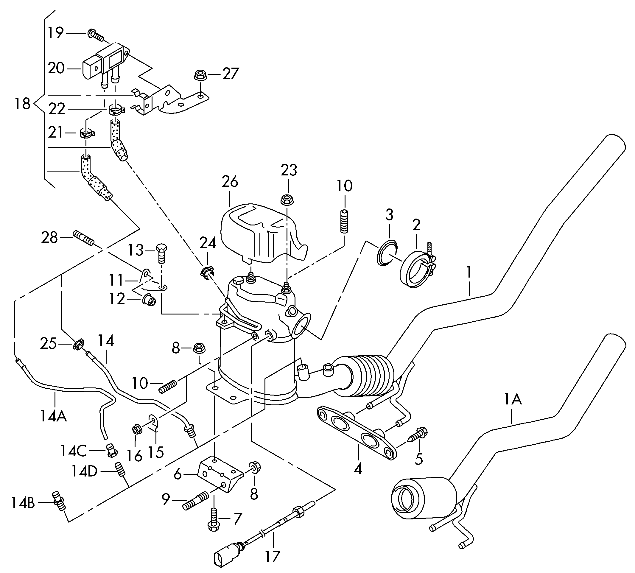 Skoda 1K0254706HX - Nosēdumu / Daļiņu filtrs, Izplūdes gāzu sistēma ps1.lv