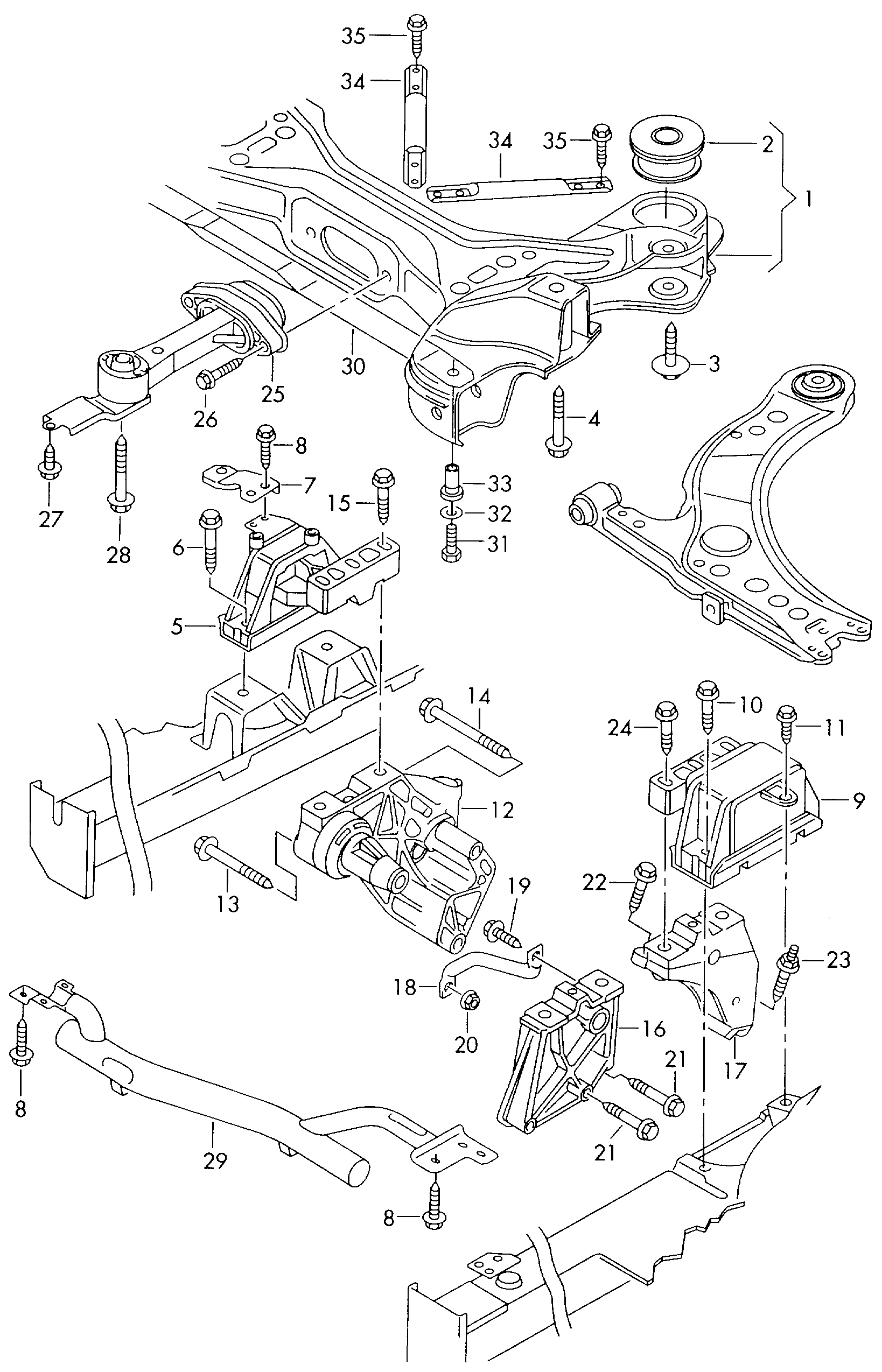 VAG 1J0 199 851AA - Piekare, Dzinējs ps1.lv