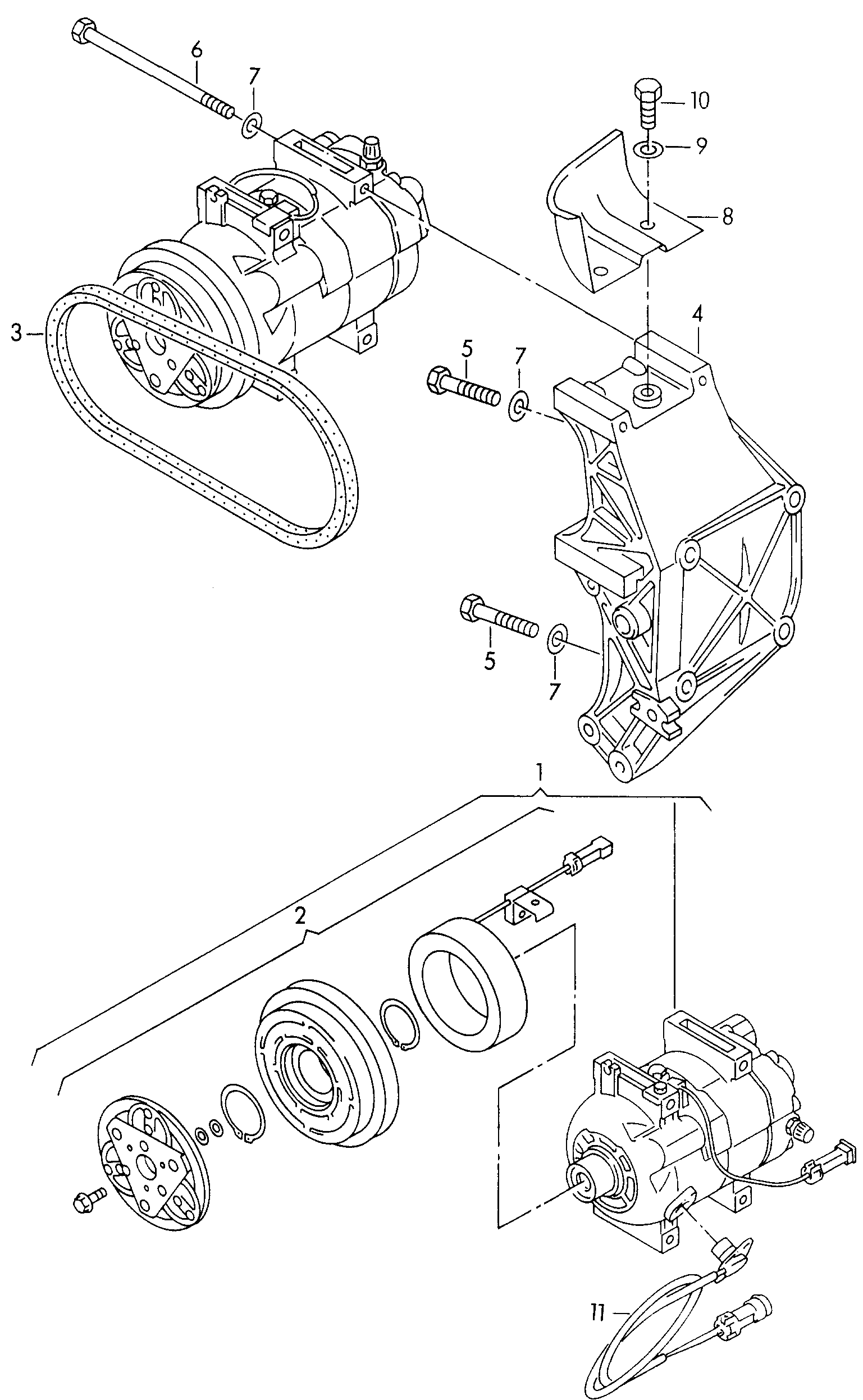 VW 8D0260805MX - A/C compressor with electro-magnetic coupling ps1.lv