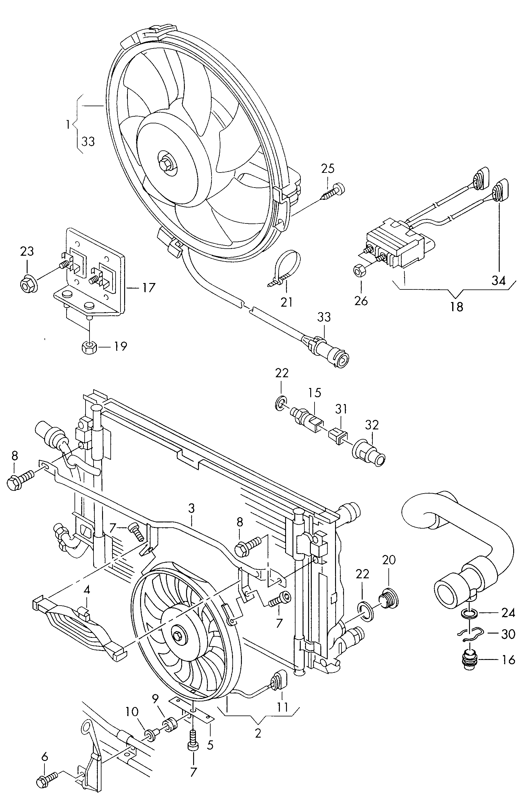 VW 8D0 959 455 B - Ventilators, Motora dzesēšanas sistēma ps1.lv