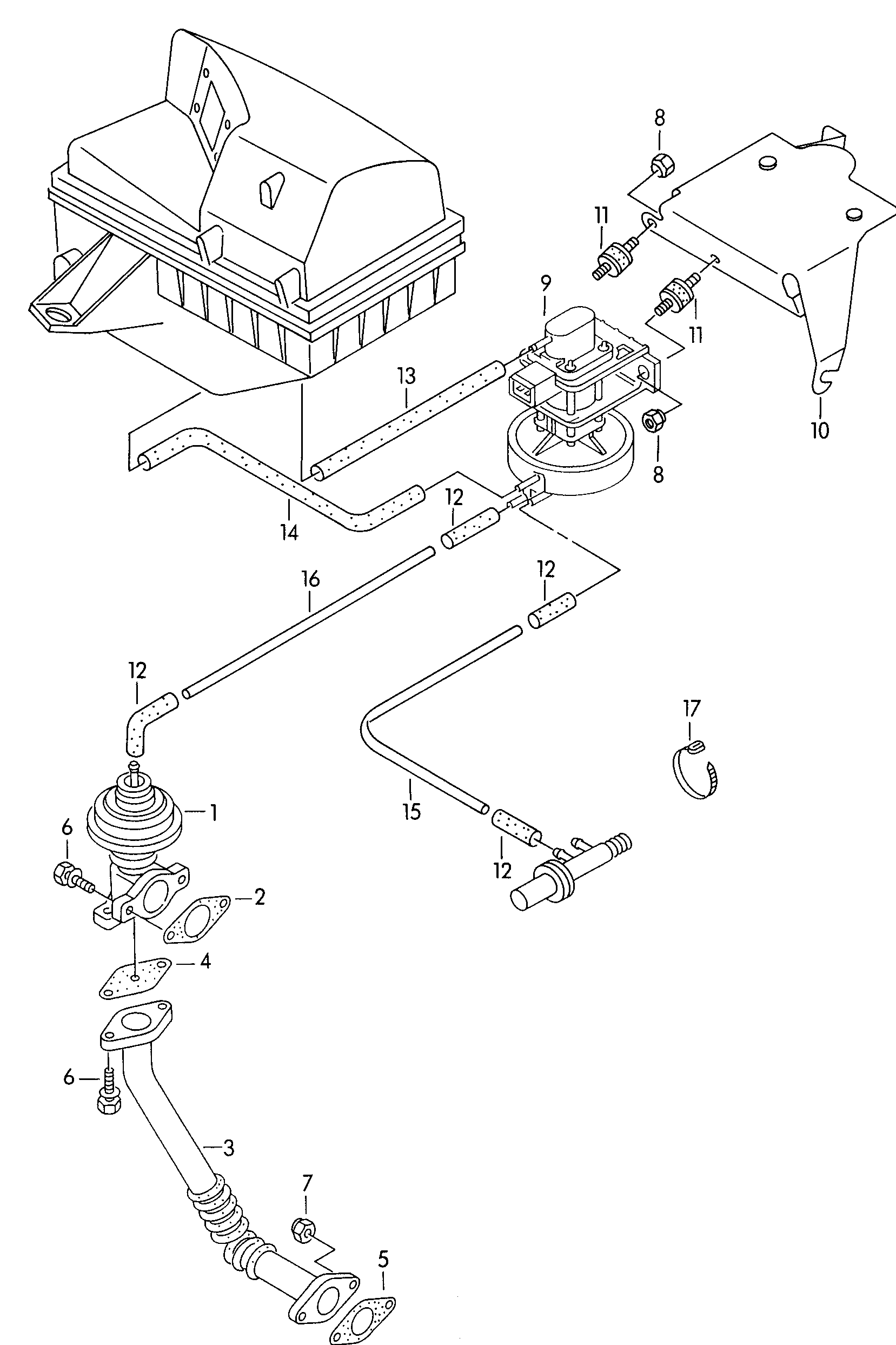 AUDI 038131547A - Blīve, Izplūdes gāzu recirkulācijas vārsts ps1.lv