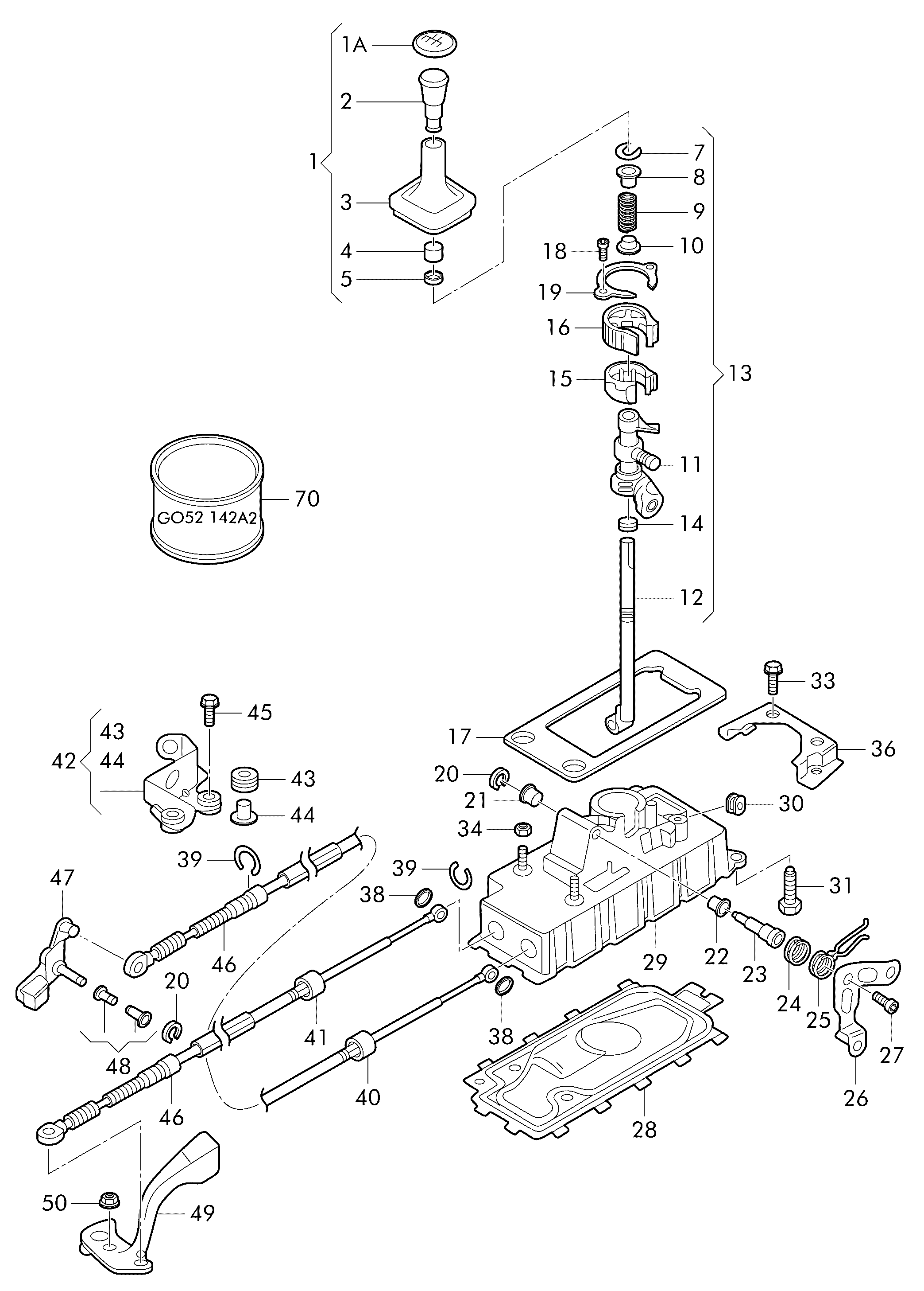 VAG 1J0711067N - Bukse, Pārnesumkārbas kulises štoks ps1.lv