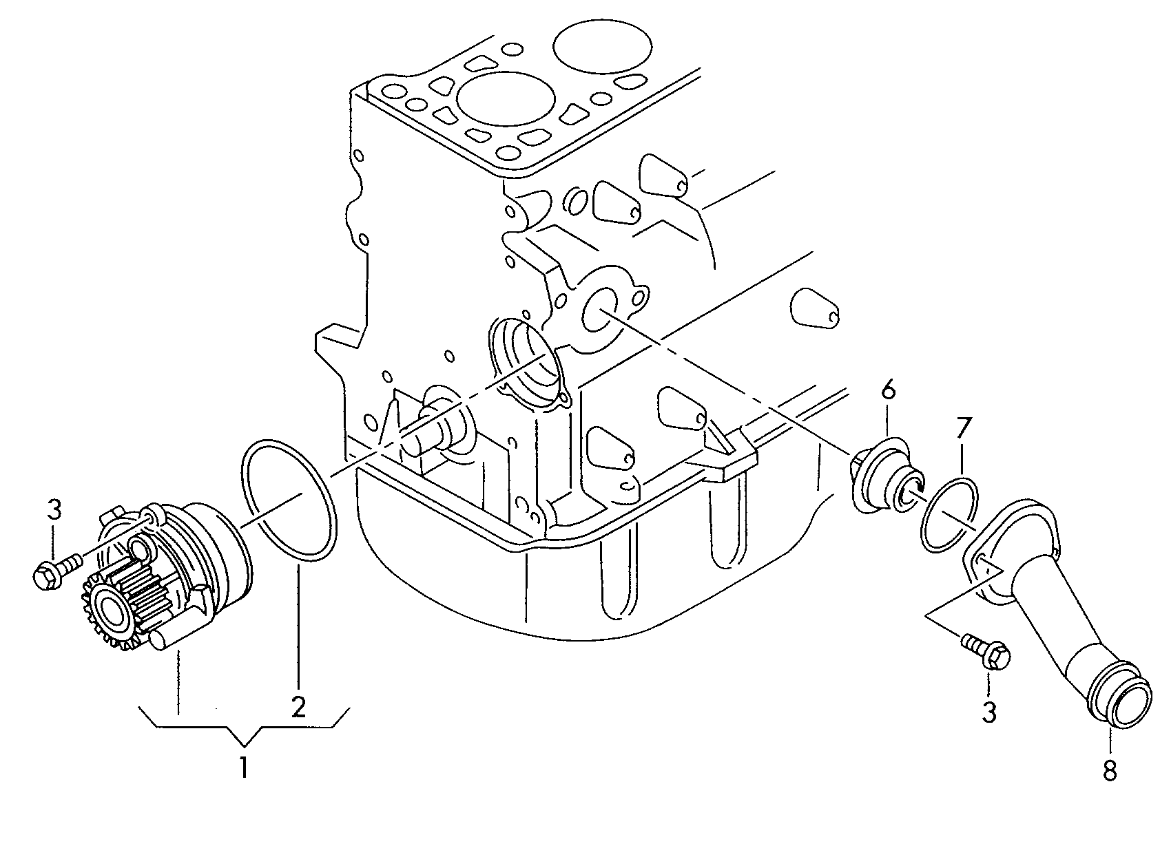 CUPRA 06B121011E - Coolant pump with sealing ring ps1.lv