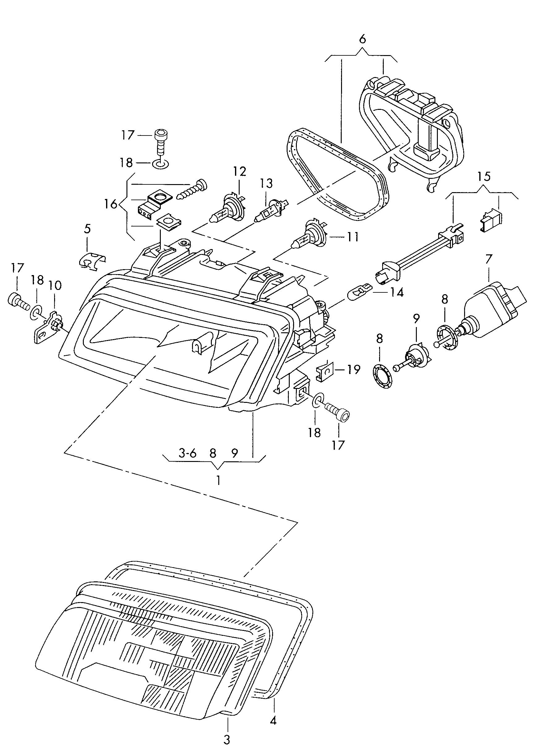 AUDI 8L0 941 029 - Pamatlukturis ps1.lv